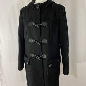 NWOT Style & Co Black Wool Coat with Toggle Closure